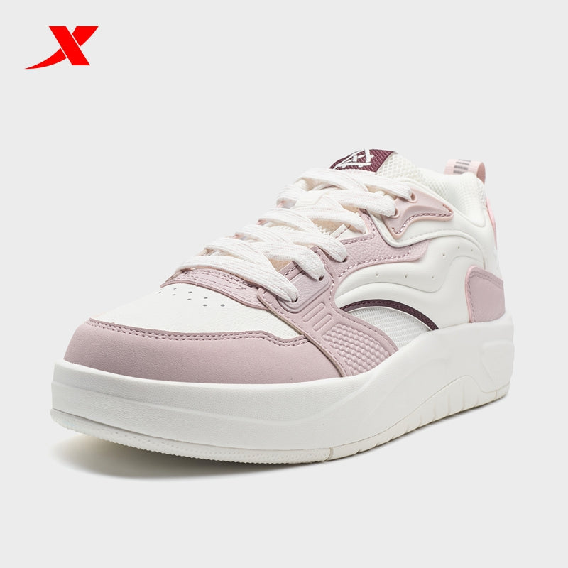 XTEP Women's Skateboarding Shoes Polar Pink/Canvas White/Red