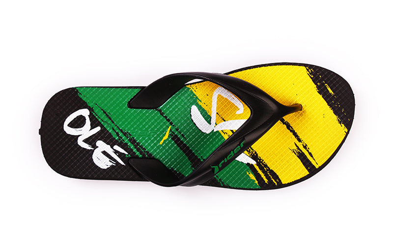 Kid-RIDER STRIKE OLE THONG KIDS PRS -  BLACK/GREEN/YELLOW