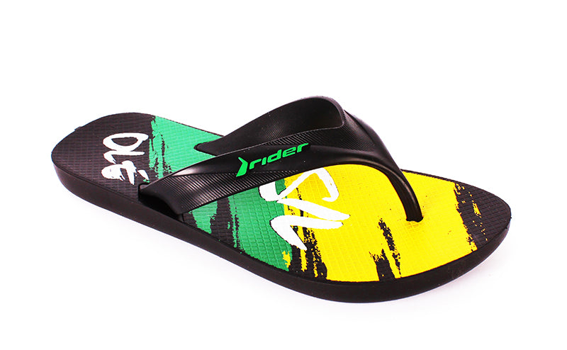 سروال داخلي للأطفال من كيد رايدر سترايك أولي ثونغ - أسود/أخضر/أصفر