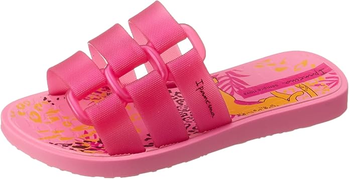 KID IPANEMA BOLD PRINT KID SLIPPER/  PINK/PEARLY PINK