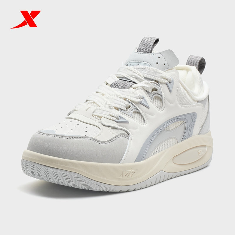 حذاء تزلج نسائي من إكستيب، قماش أبيض/رمادي قمري/رمادي فجر، رقم الموديل 310006-14