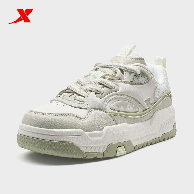 XTEP Women's Skateboarding Shoes Canvas White/Grey/Faint Grey 310028-4