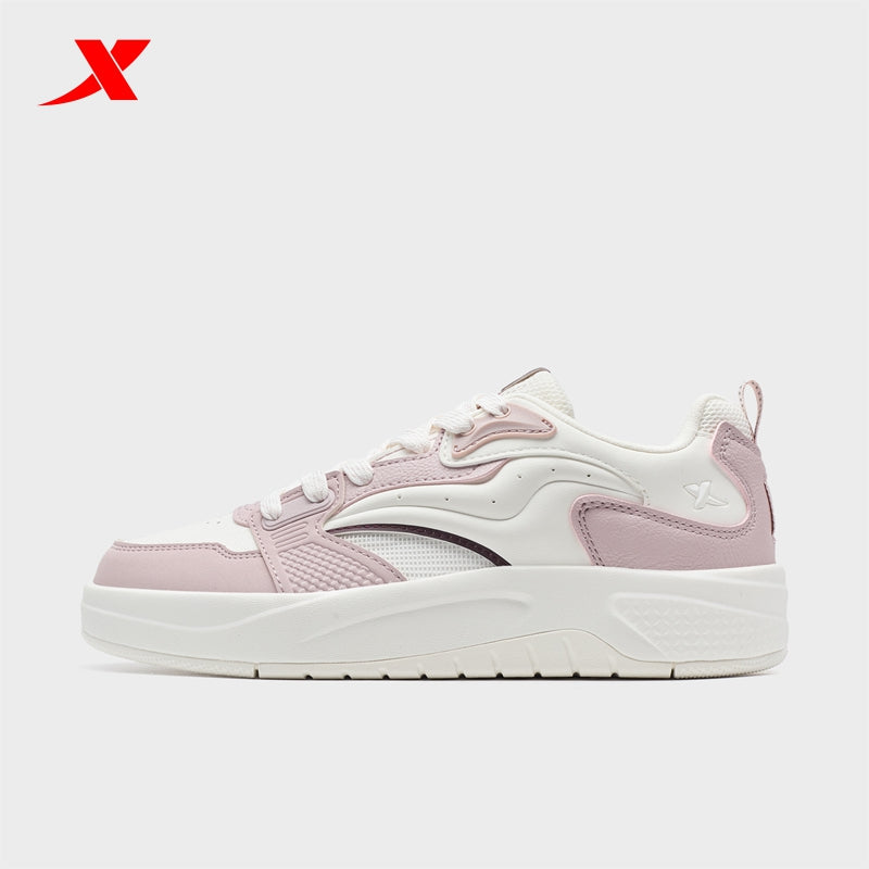 XTEP Women's Skateboarding Shoes Polar Pink/Canvas White/Red