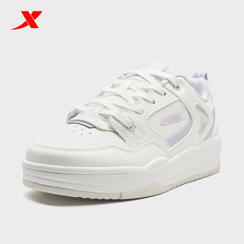 XTEP Women's Skateboarding Shoes Canvas White/Turbid Purple 310060-3