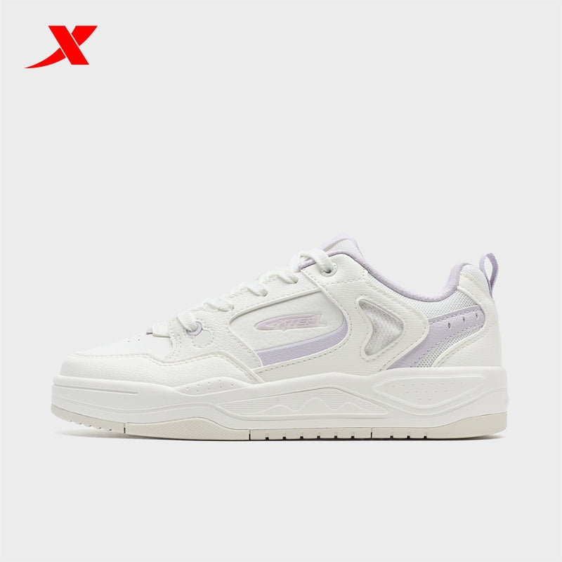 حذاء تزلج نسائي من إكستيب، قماش أبيض/بنفسجي داكن، رقم الموديل 310060-3