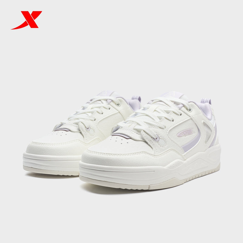 حذاء تزلج نسائي من إكستيب، قماش أبيض/بنفسجي داكن، رقم الموديل 310060-3