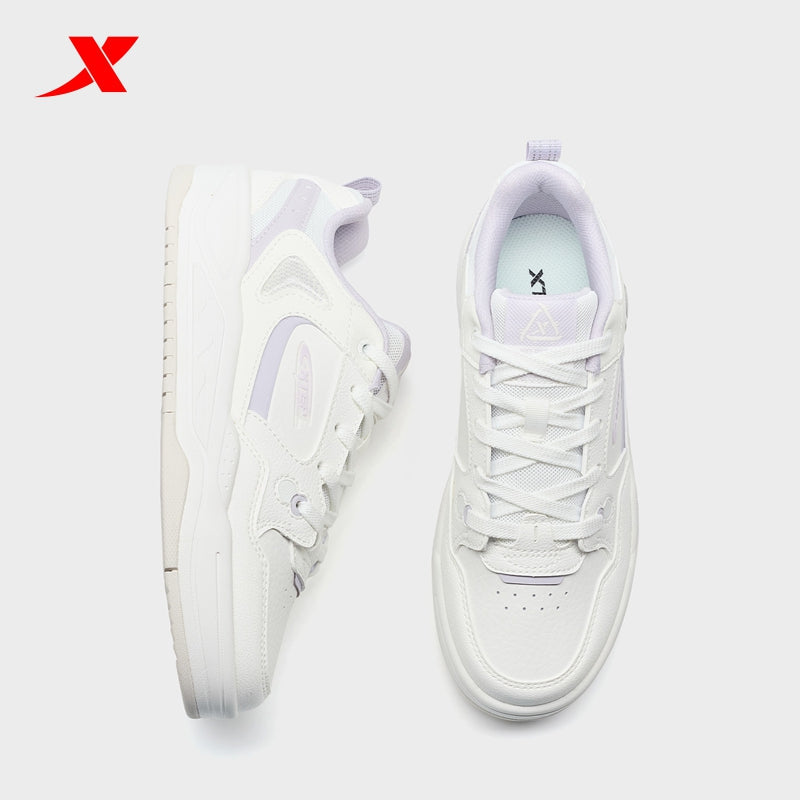 حذاء تزلج نسائي من إكستيب، قماش أبيض/بنفسجي داكن، رقم الموديل 310060-3