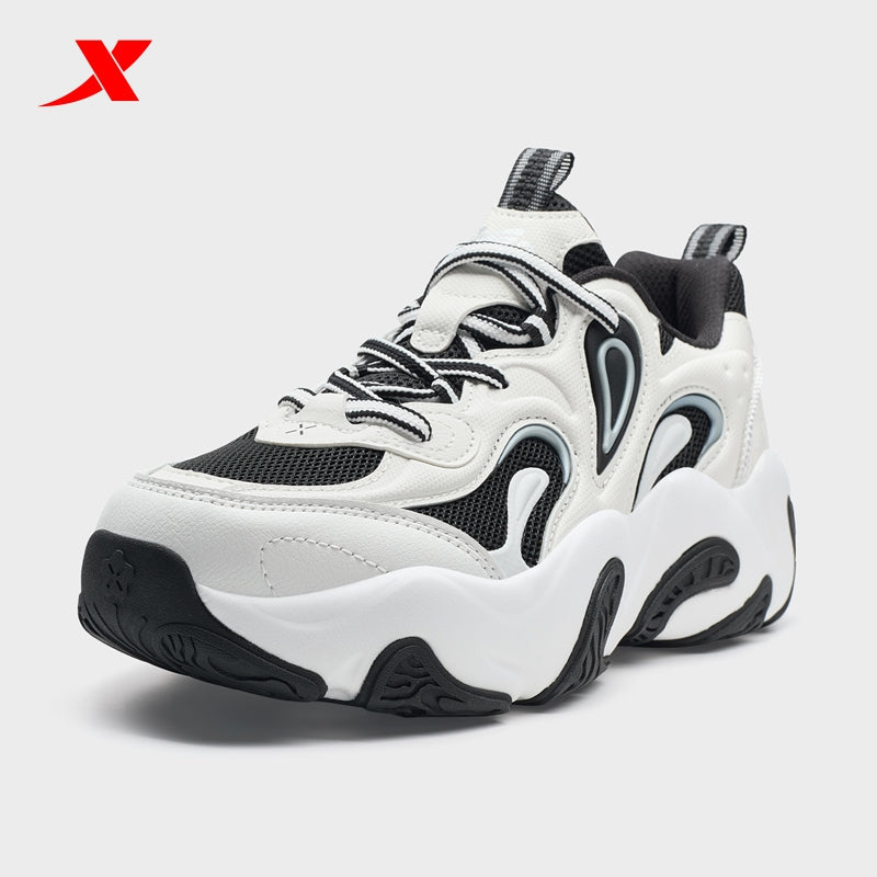 حذاء XTEP Petal 3.0 نسائي كاجوال من القماش الأبيض/الأسود 320008-18