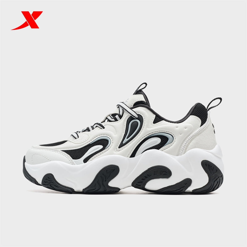 حذاء XTEP Petal 3.0 نسائي كاجوال من القماش الأبيض/الأسود 320008-18