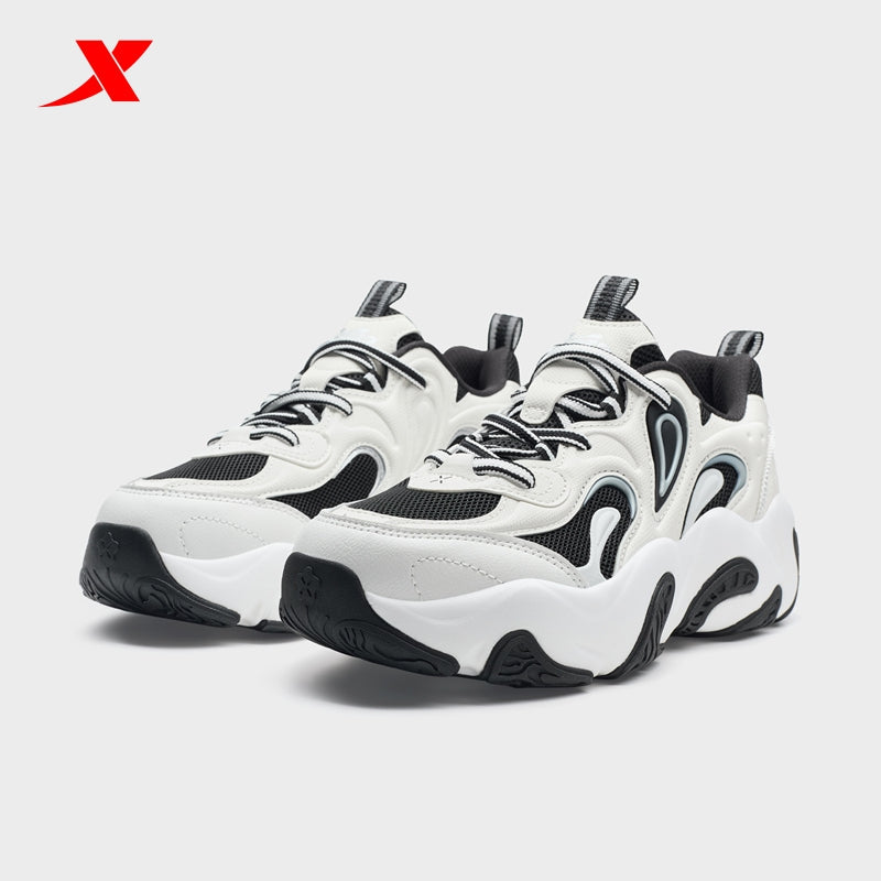 حذاء XTEP Petal 3.0 نسائي كاجوال من القماش الأبيض/الأسود 320008-18