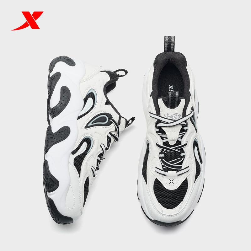 حذاء XTEP Petal 3.0 نسائي كاجوال من القماش الأبيض/الأسود 320008-18