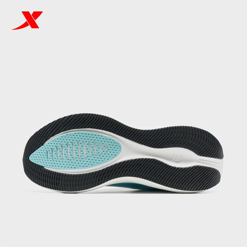 حذاء رياضي رجالي XTEP Liuyun 3.0 من القماش، أبيض/أسود/أزرق جينز 110035-5