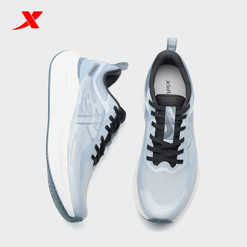 حذاء رياضي رجالي XTEP Liuyun 3.0، لون رمادي فجر/أزرق، رقم الموديل 110035-9