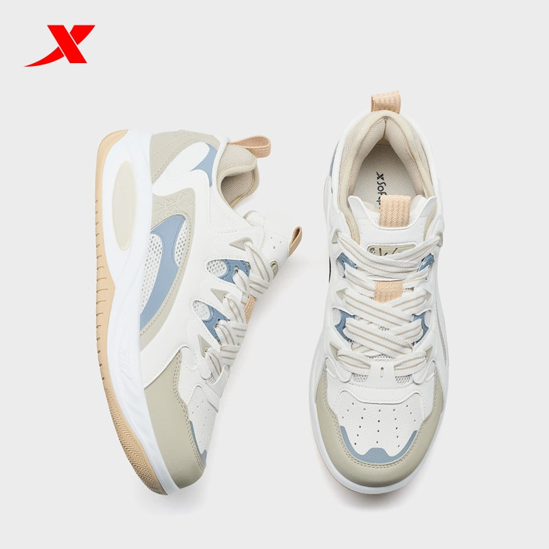 XTEP Men's Skateboarding Shoes Canvas White/Apricot03/Blue310005-3