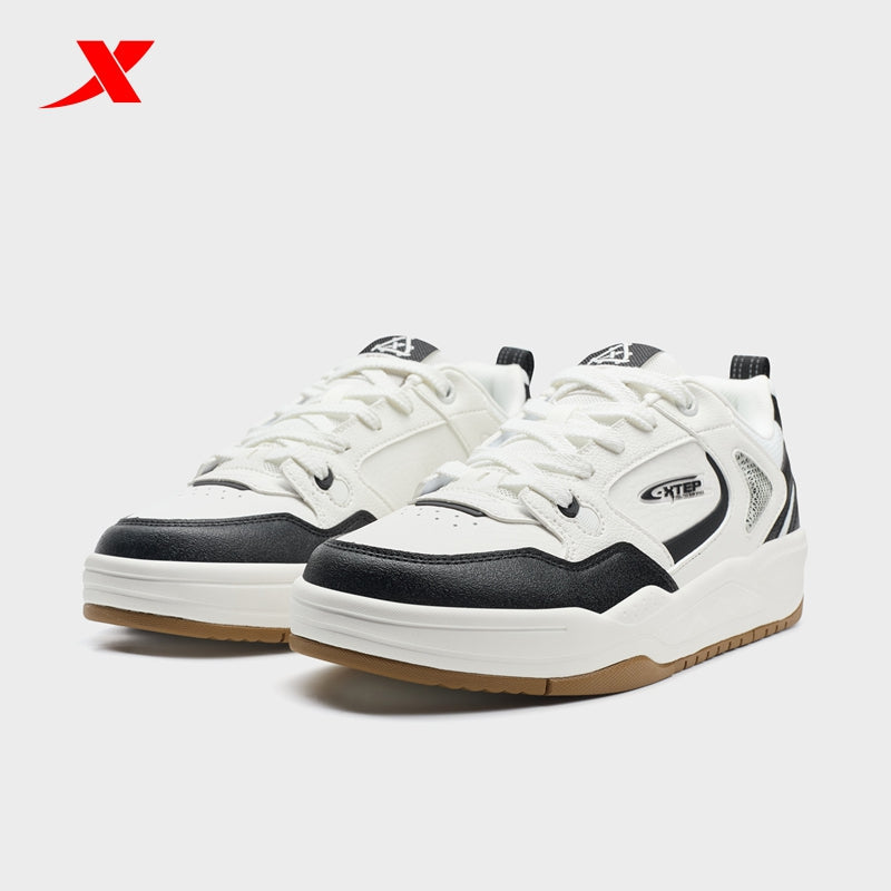 XTEP Men's Skateboarding Shoes Canvas White/Black310017-7