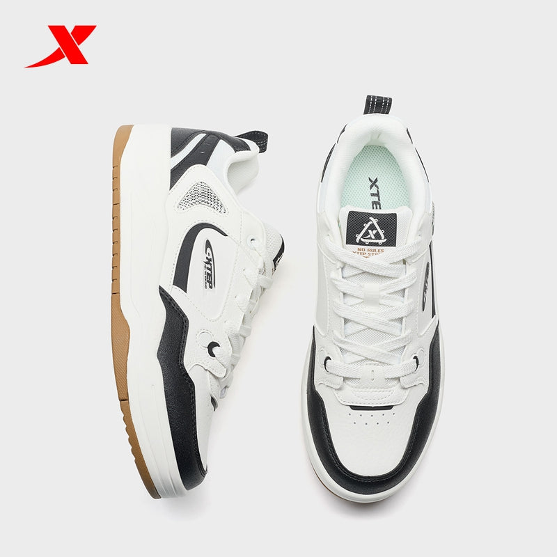 XTEP Men's Skateboarding Shoes Canvas White/Black310017-7