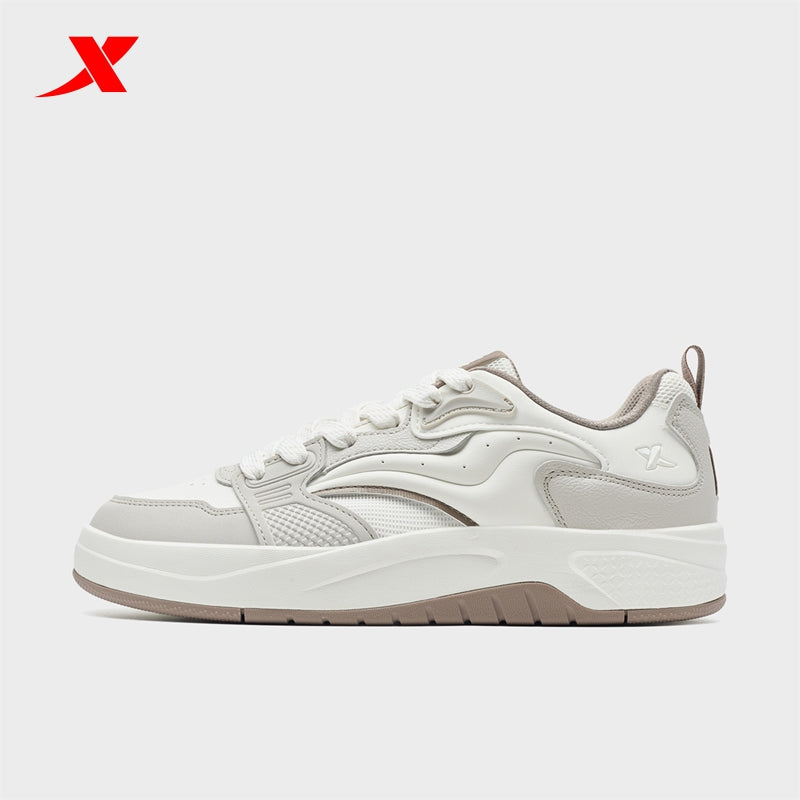 حذاء تزلج رجالي من إكستيب، لون رمادي فاتح/أبيض قماشي/بني فاتح 310052-7