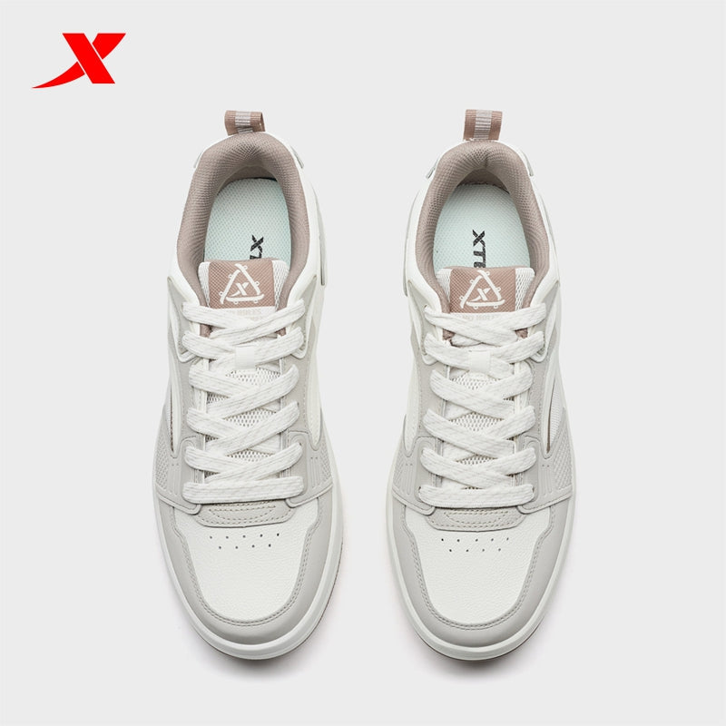 XTEP Men's Skateboarding Shoes Dove Grey/Canvas White/Tea Brown310052-7