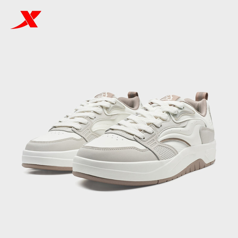 XTEP Men's Skateboarding Shoes Dove Grey/Canvas White/Tea Brown310052-7