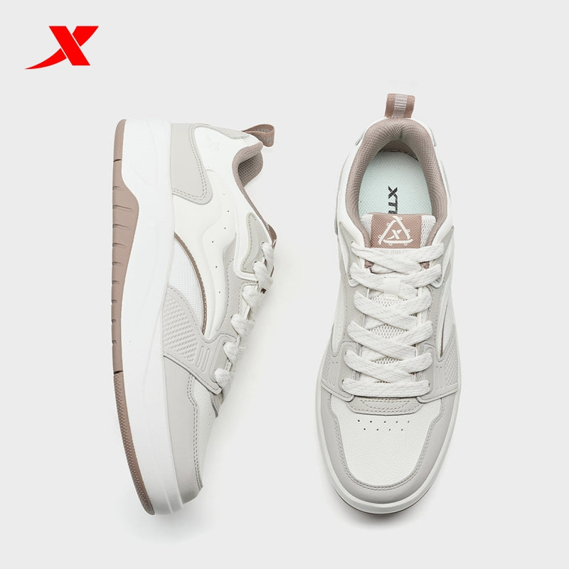 حذاء تزلج رجالي من إكستيب، لون رمادي فاتح/أبيض قماشي/بني فاتح 310052-7