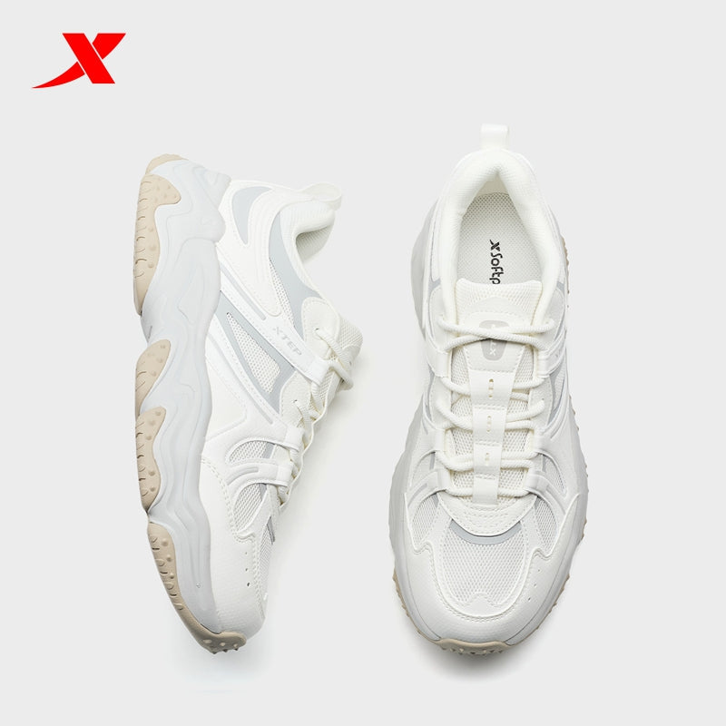 حذاء إكستيب فولكانو V2 رجالي كاجوال من القماش الأبيض/الرمادي الفاتح 320015-2